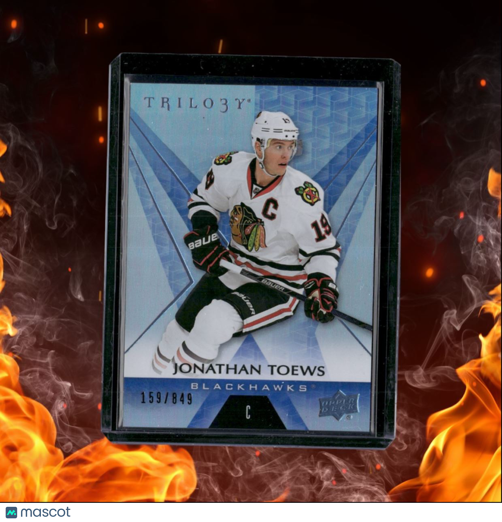 2016-17 Upper Deck Trilogy Jonathan Toews Blue Rainbow Foil 159/849 #15