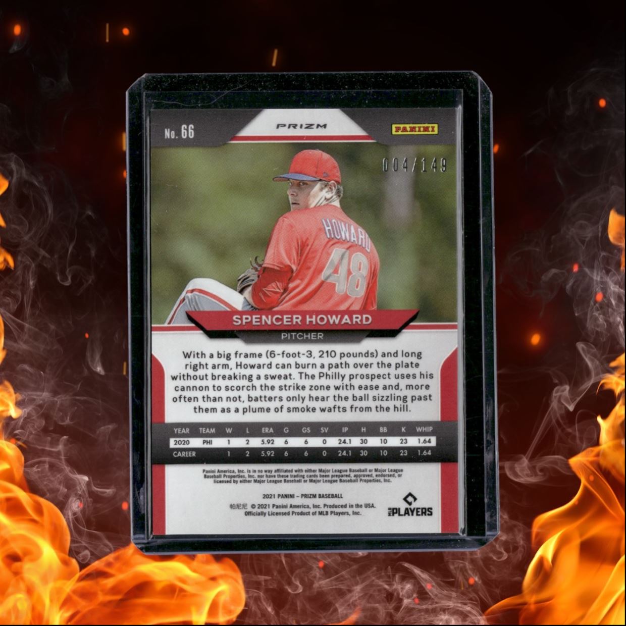 2021 Panini Prizm Baseball Spencer Howard Red Mojo Prizm Rookie 004/149 #66