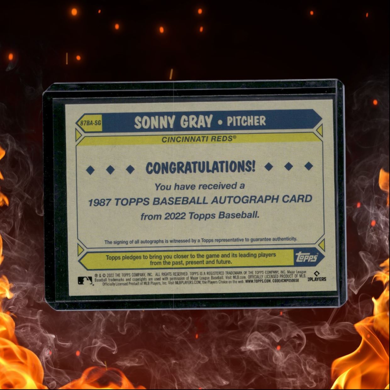 2022 Topps Sonny Gray Retro 1987 Design Auto #87BA-SG