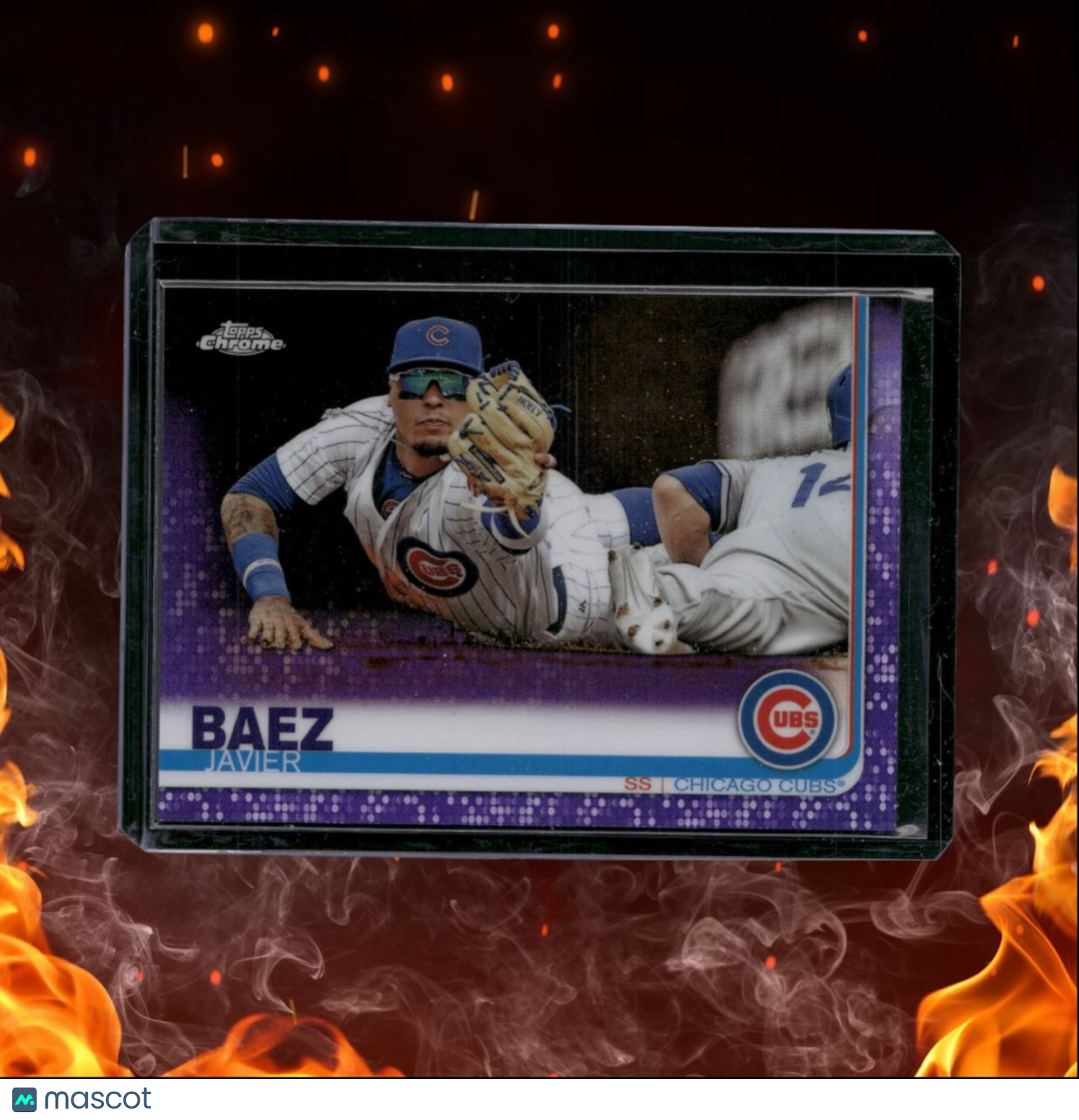2019 Topps Chrome Javier Baez Purple Refractor 002/299 #48