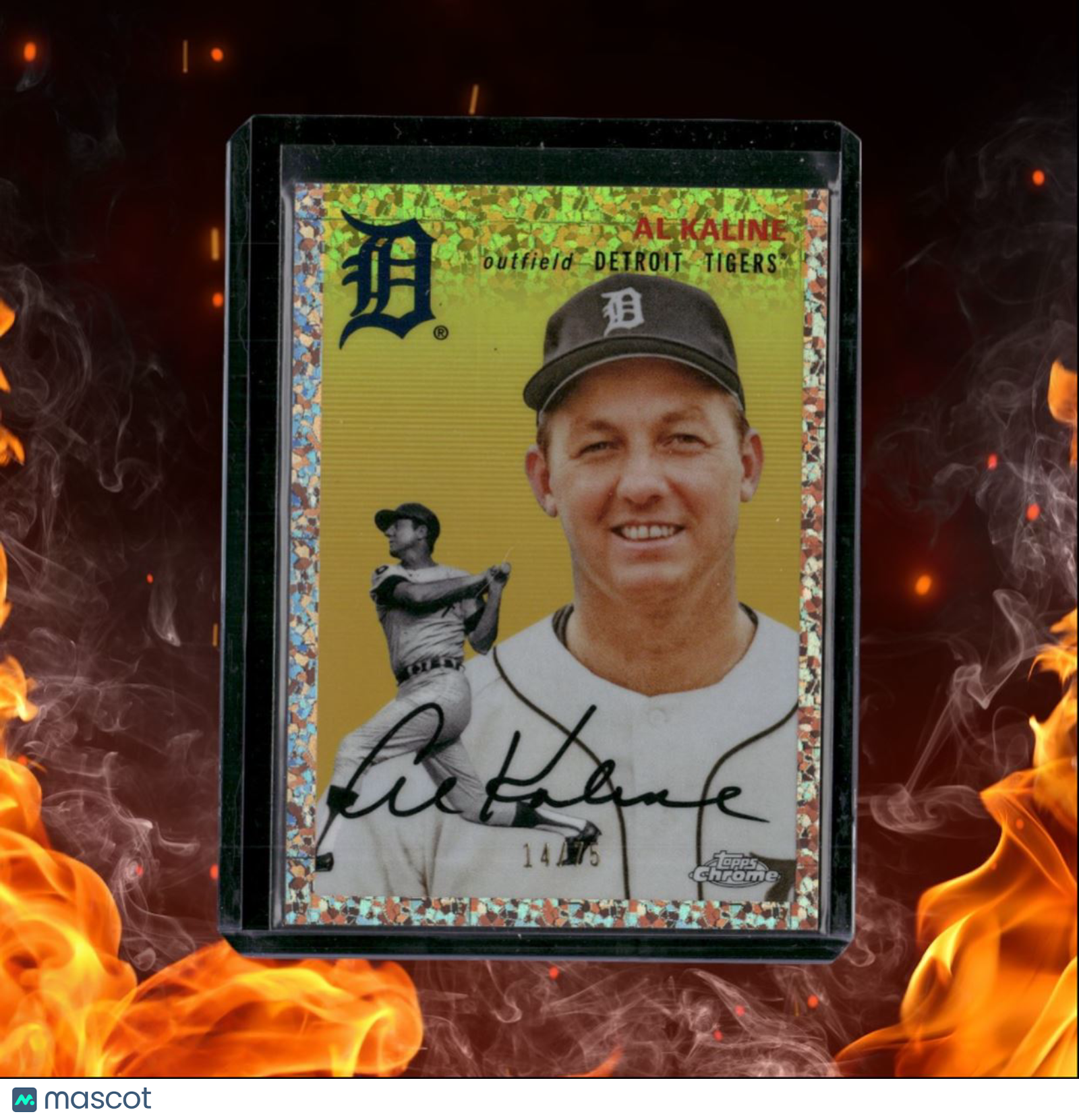 2023 Topps Chrome Platinum Anniversary Al Kaline Toile Rose Gold Refractor 14/75