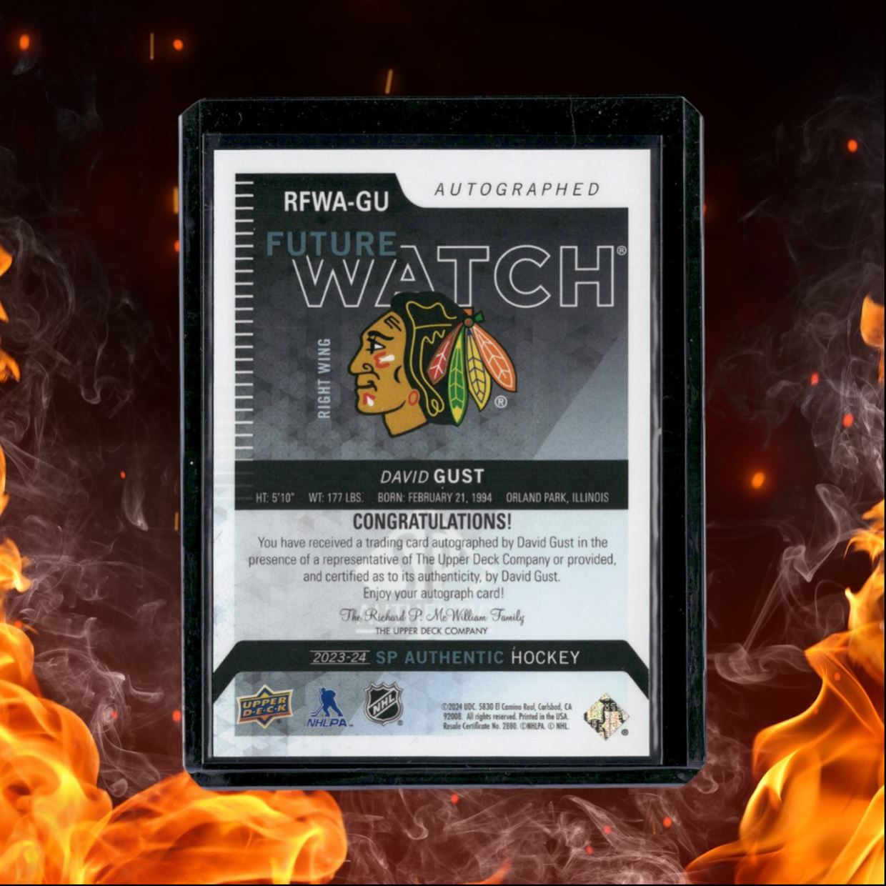 2023-24 SP Authentic David Gust Retro Future Watch Rookie Auto 415/699 #RFWA-GU