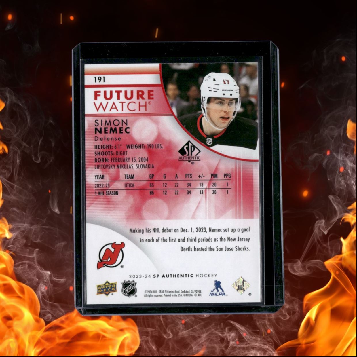 2023-24 SP Authentic Simon Nemec Limited Red Rookie #191