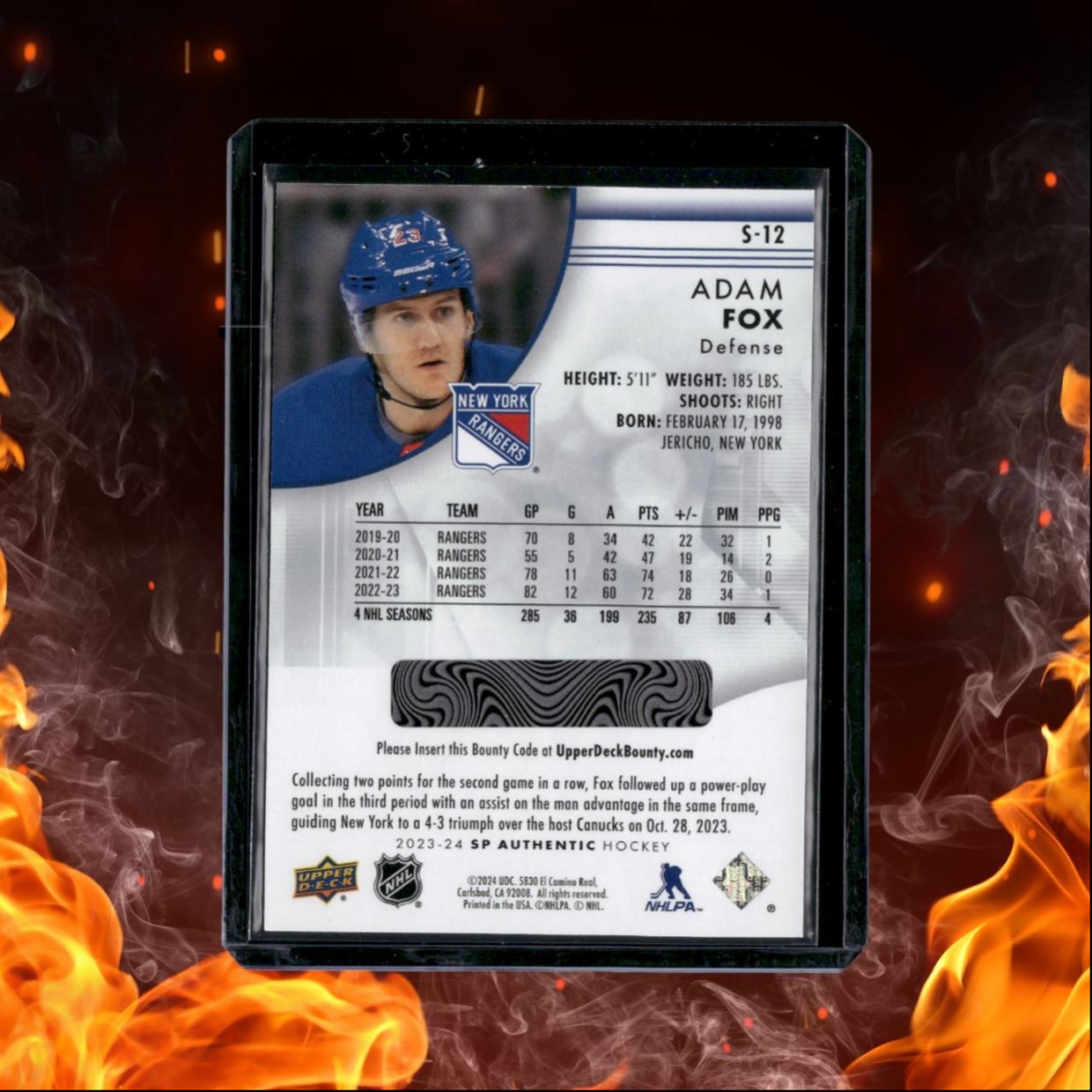 2023-24 SP Authentic Adam Fox Spectrum FX #S-12