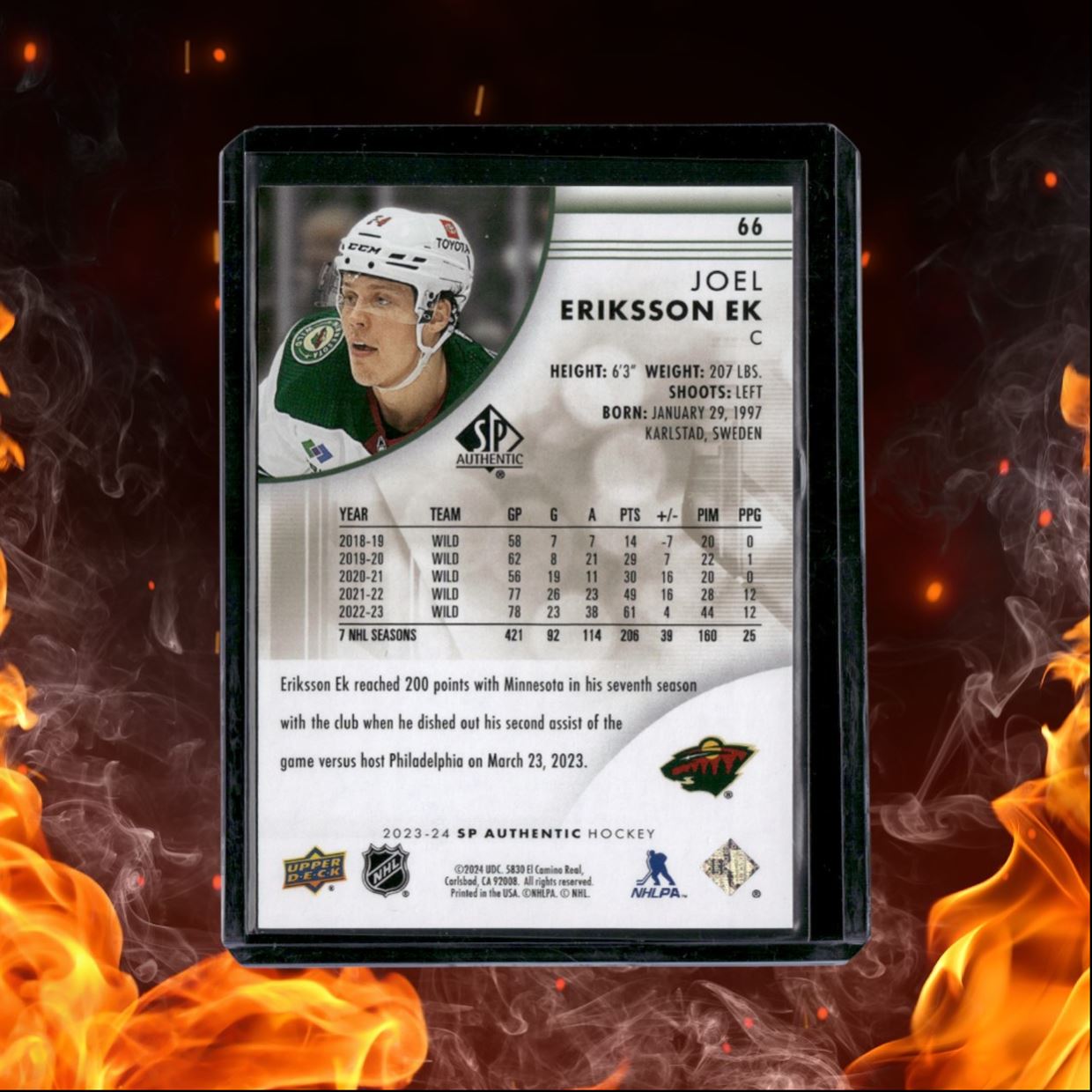 2023-24 SP Authentic Joel Eriksson Ek Gold Limited Auto 04/99 #66