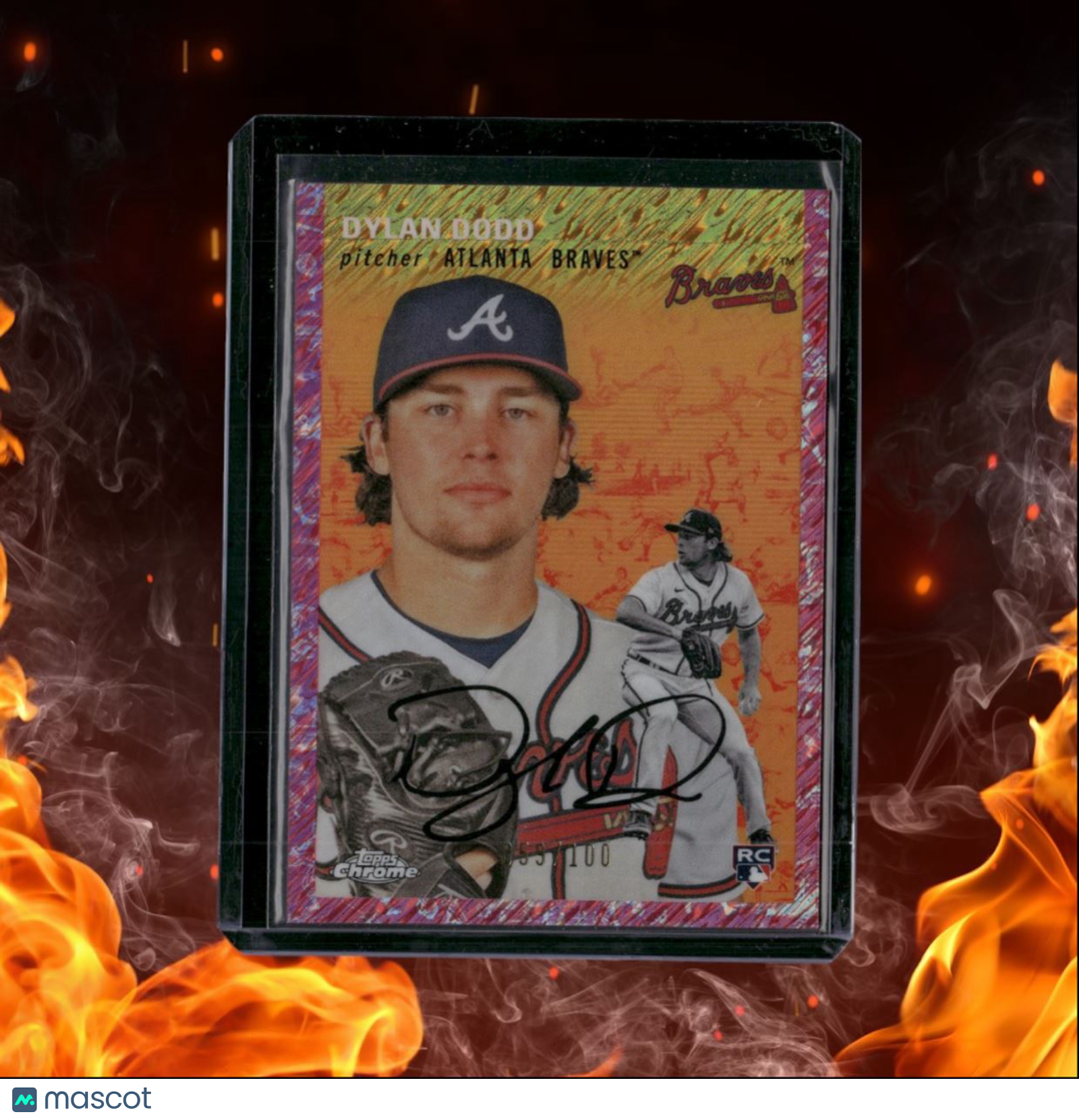 2023 Topps Chrome Platinum Anniversary Dylan Dodd Pink Shimmer Refractor Rookie