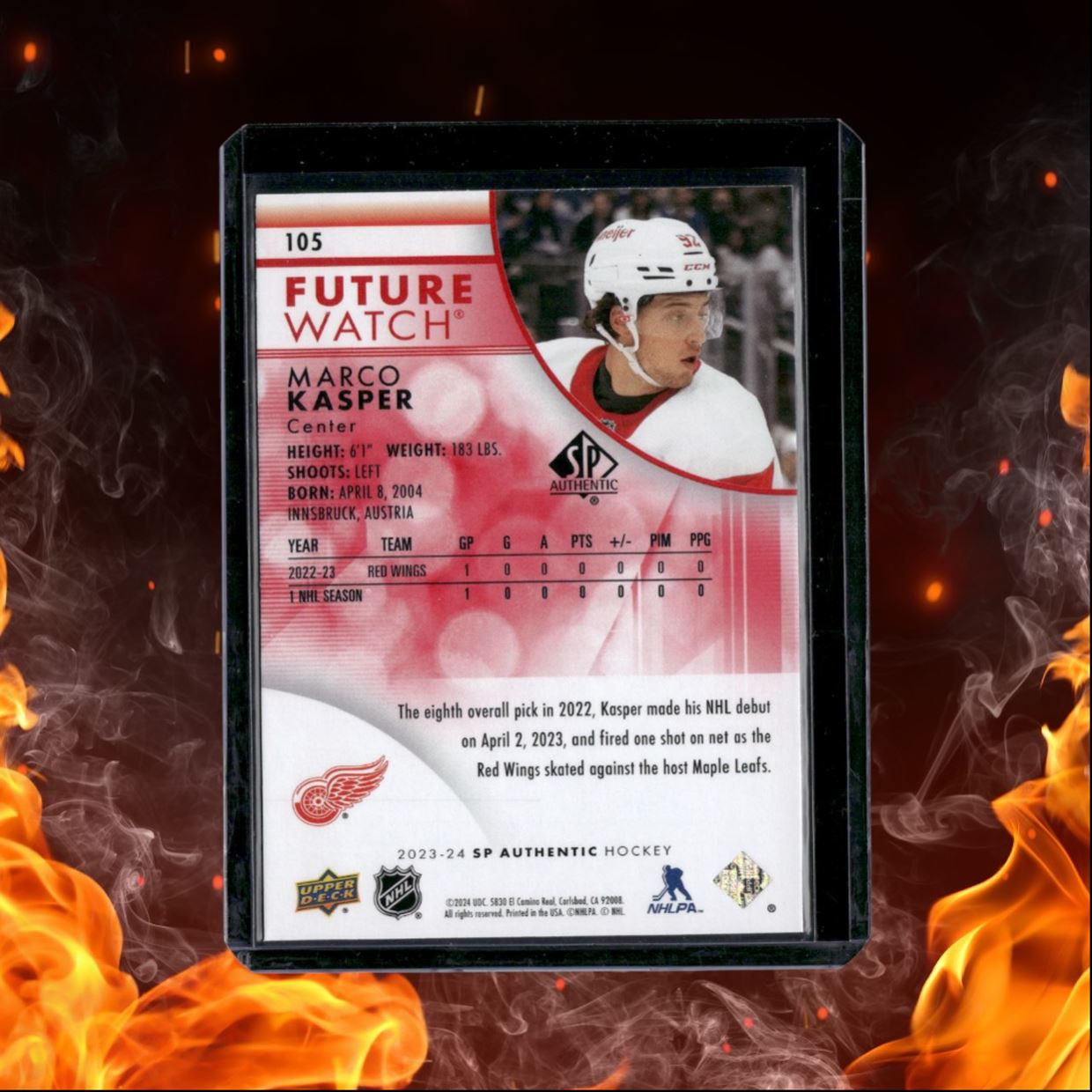 2023-24 SP Authentic Marco Kasper Future Watch Limited Red Rookie #105