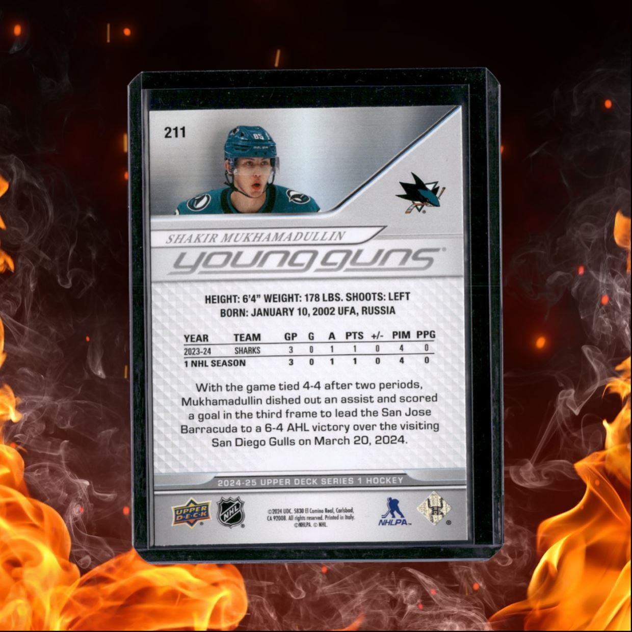 2024-25 Upper Deck Shakir Mukhamadullin Young Guns Rookie #211