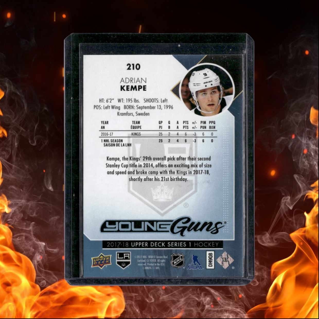 2017-18 Upper Deck Adrian Kempe Young Guns Rookie #210