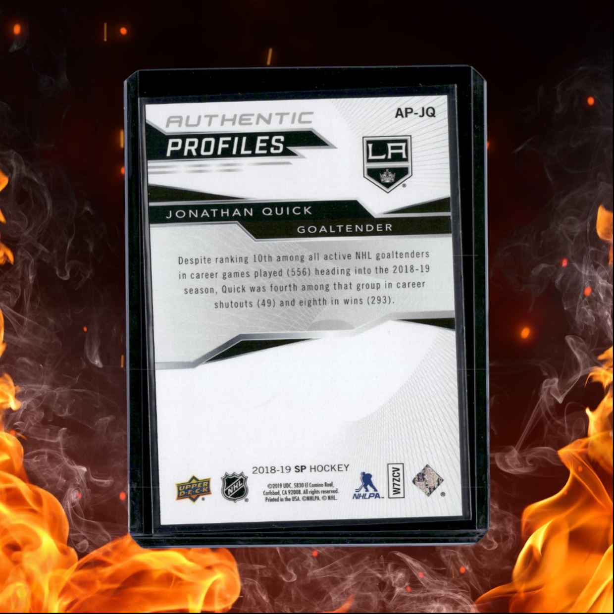 2018-19 Upper Deck SP Jonathan Quick Authentic Profiles 013/649 #AP-JQ