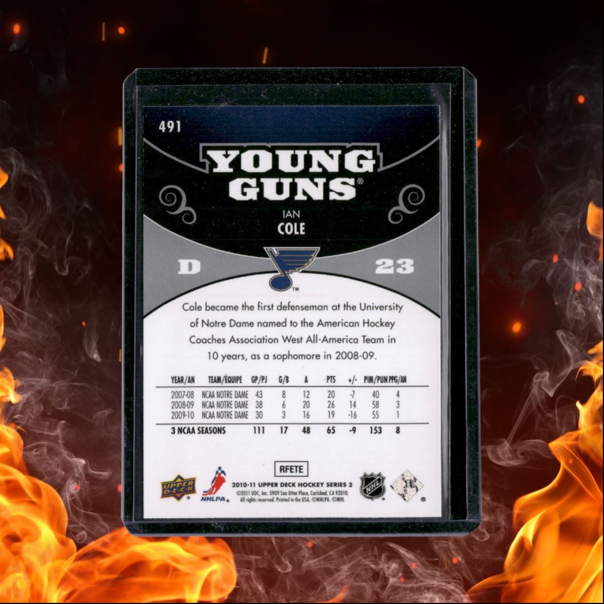 2010-11 Upper Deck Ian Cole Young Guns Rookie #491