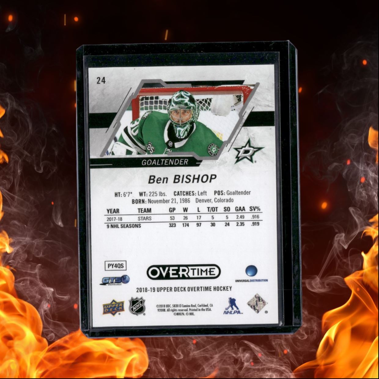 2018-19 Upper Deck Overtime Ben Bishop Red 86/99 #24