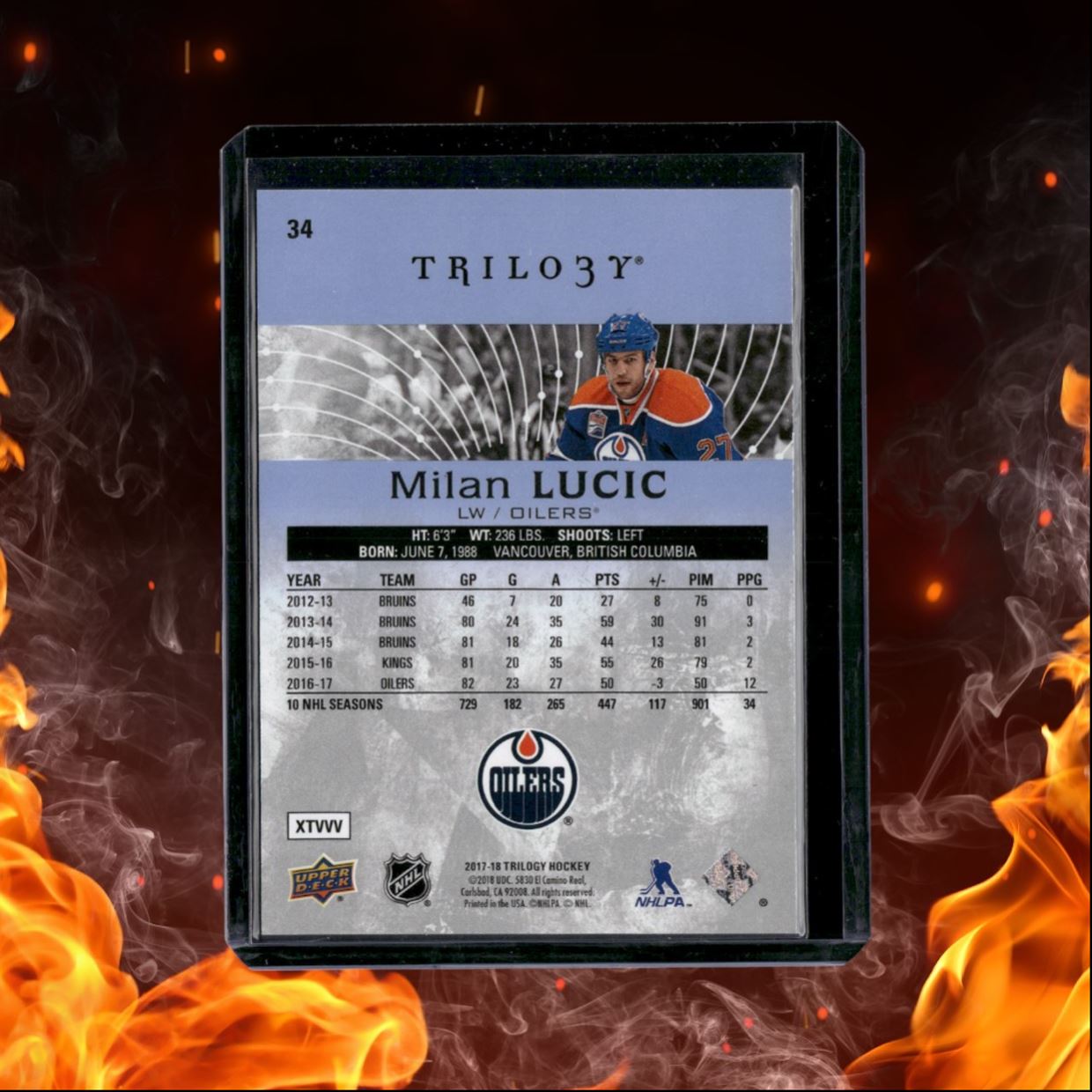 2017-18 Upper Deck Trilogy Milan Lucic Foil 228/999 #34