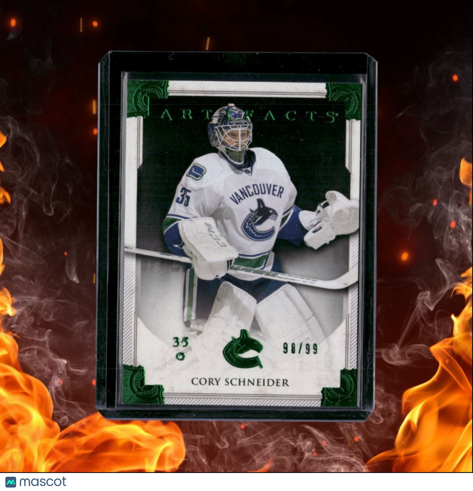 2013-14 Upper Deck Artifacts Cory Schneider Emerald Green 98/99 #107