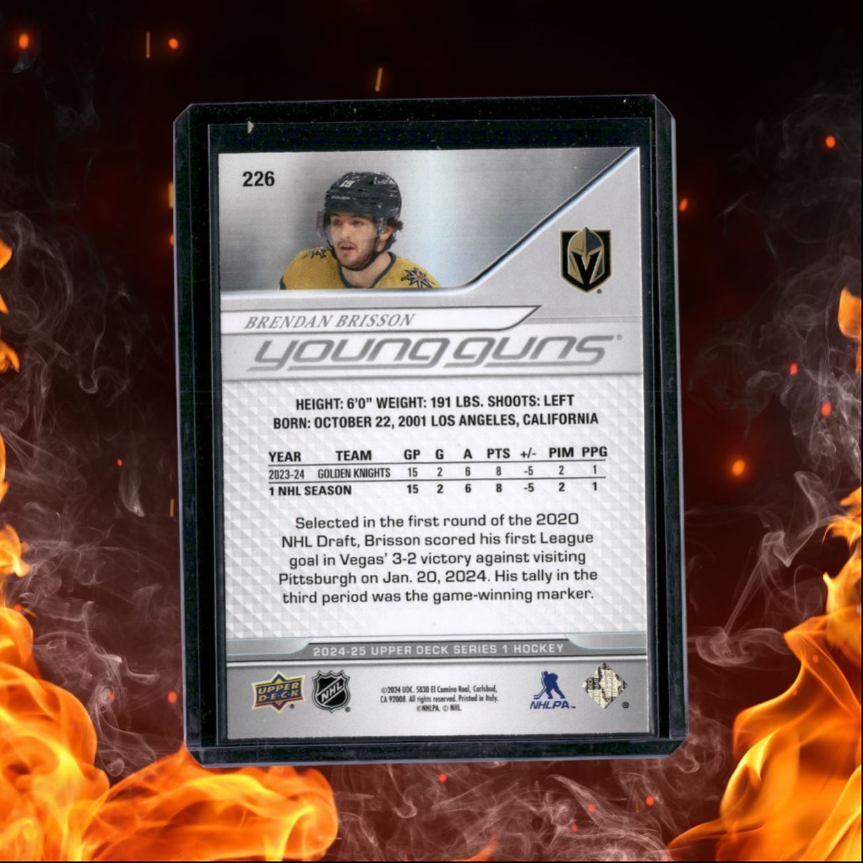 2024-25 Upper Deck Brendan Brisson Young Guns Rookie #226