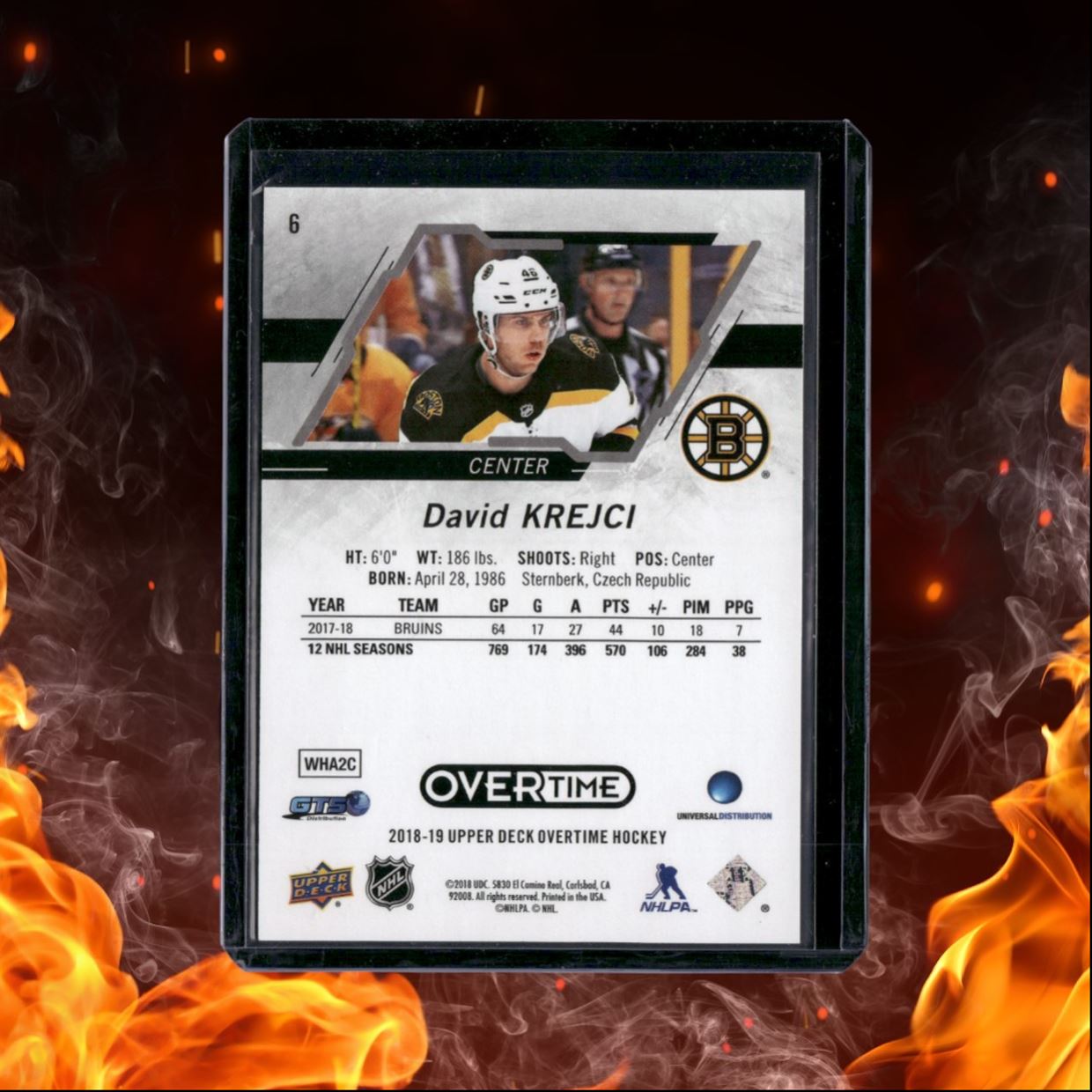 2018-19 Upper Deck Overtime David Krejci Red 19/99 #6