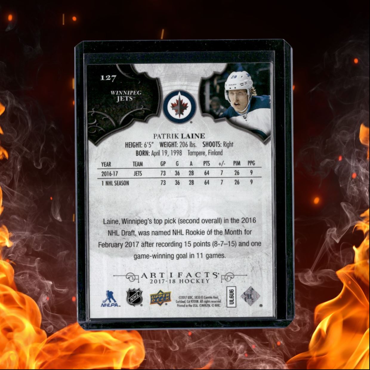 2017-18 Upper Deck Artifacts Patrik Laine Silver 384/599 #127