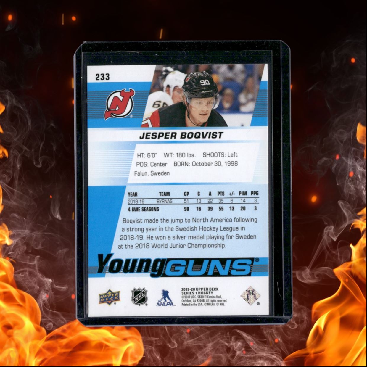 2019-20 Upper Deck Jesper Boqvist Young Guns Rookie #233
