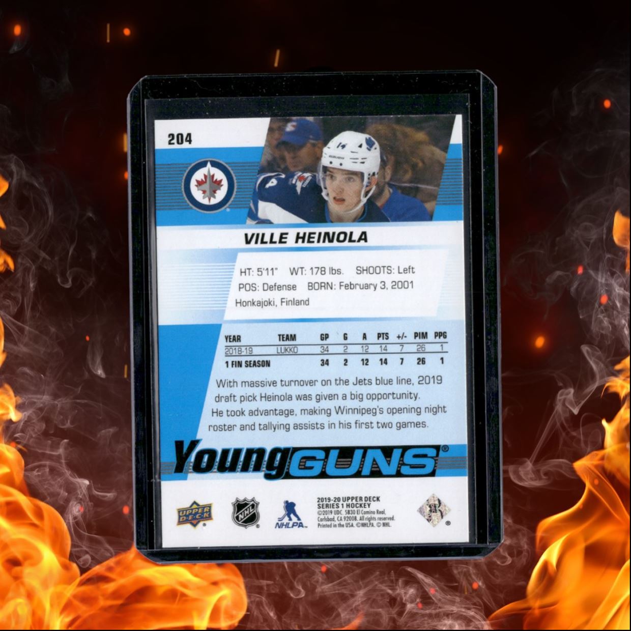 2019-20 Upper Deck Ville Heinola Young Guns Rookie #204