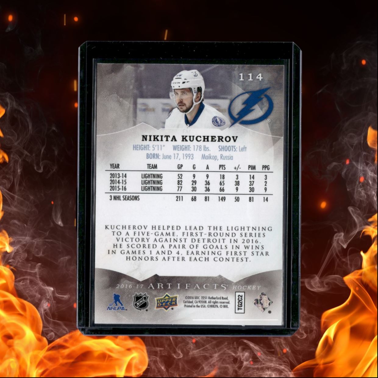 2016-17 Upper Deck Artifacts Nikita Kucherov Ruby Red 207/299 #114