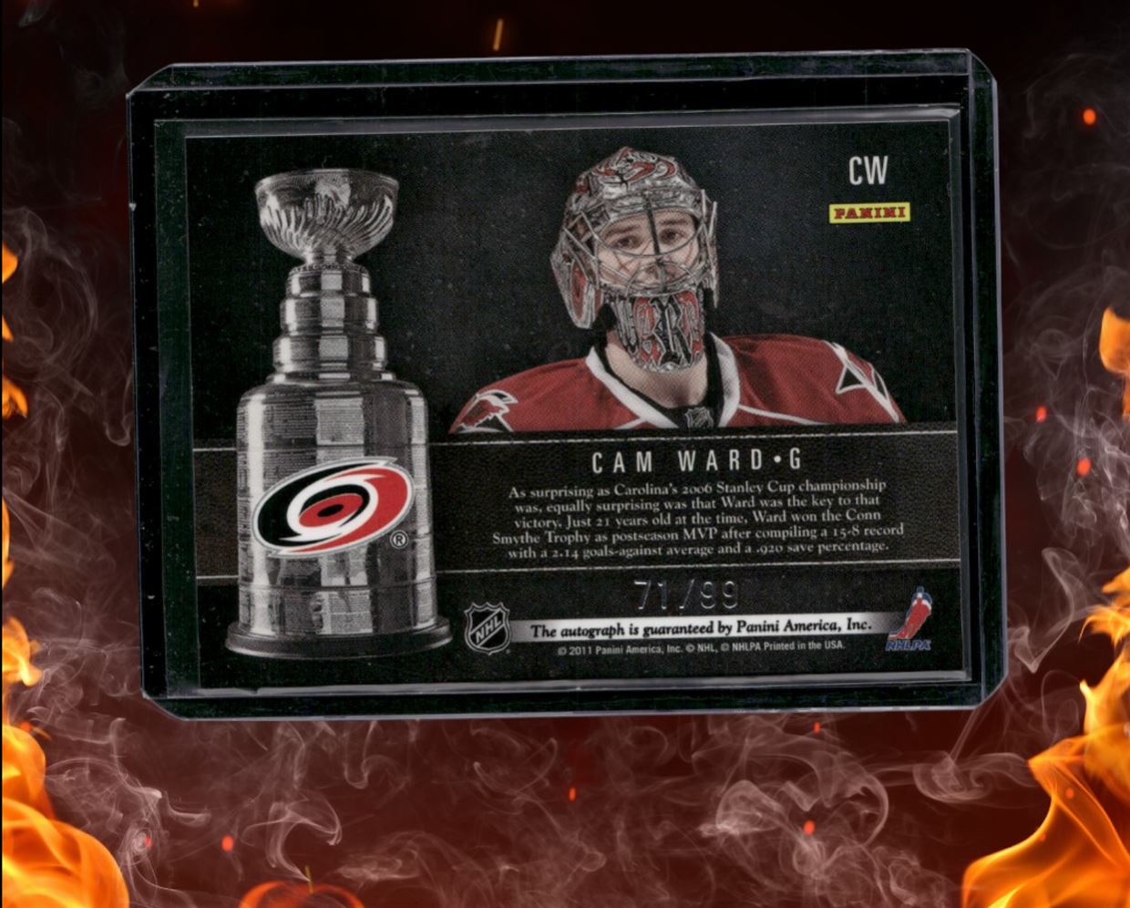 2011-12 Panini Limited Cam Ward Stanley Cup Winners Signatures Auto 71/99 #CW