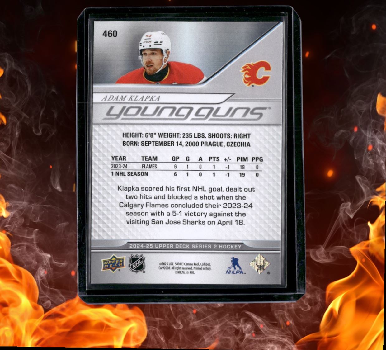 2024-25 Upper Deck Adam Klapka Young Guns (C) Rookie #460