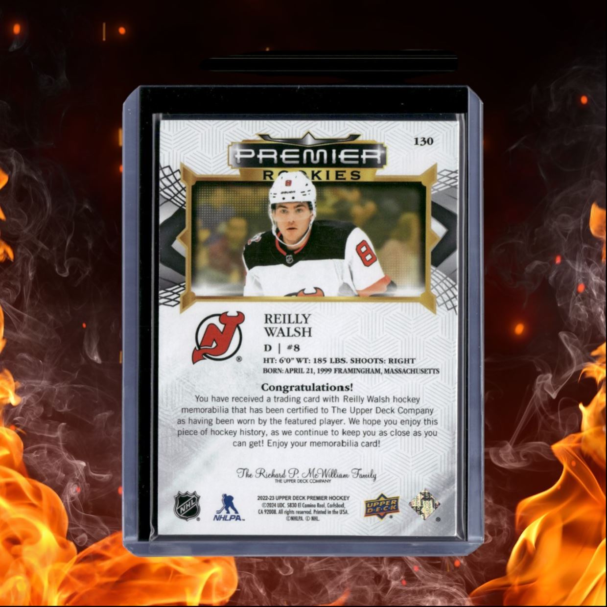 2022-23 Upper Deck Premier Reilly Walsh Jersey (B) Rookie #130