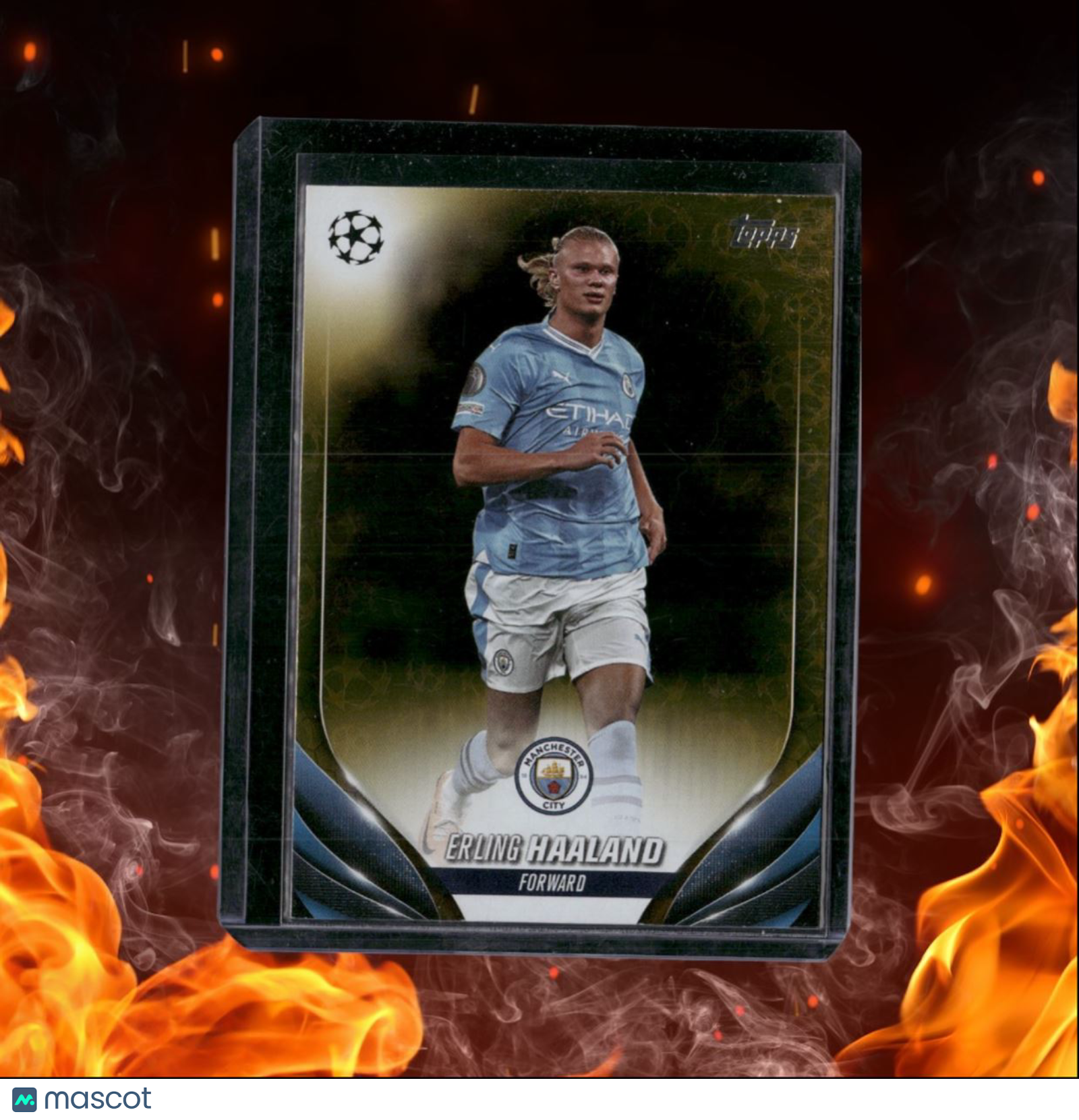2023 Topps UEFA Club Competitions Erling Haaland Ball Logo Gold #39