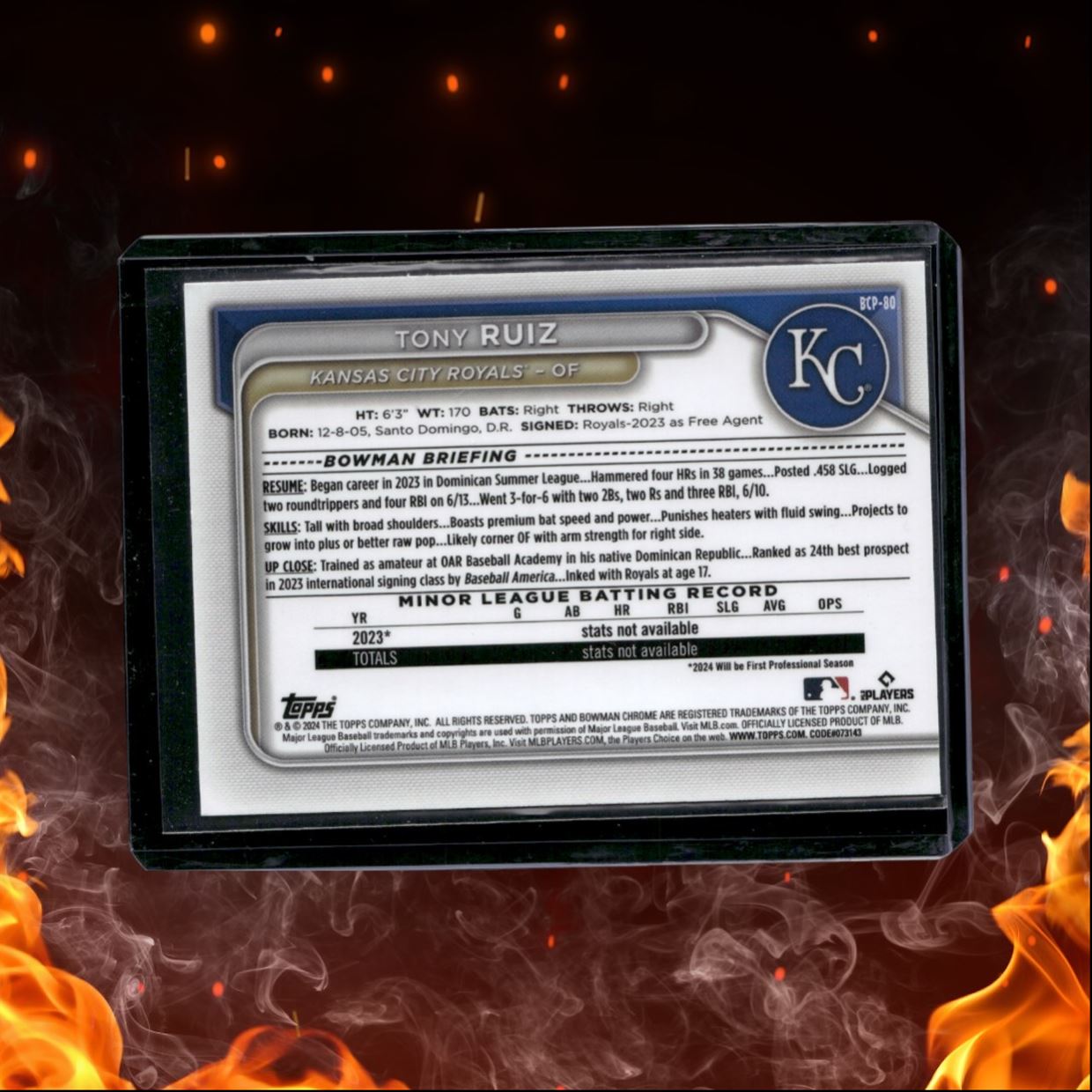 2024 Bowman Chrome Prospects Tony Ruiz 1st Lunar Green #BCP-80