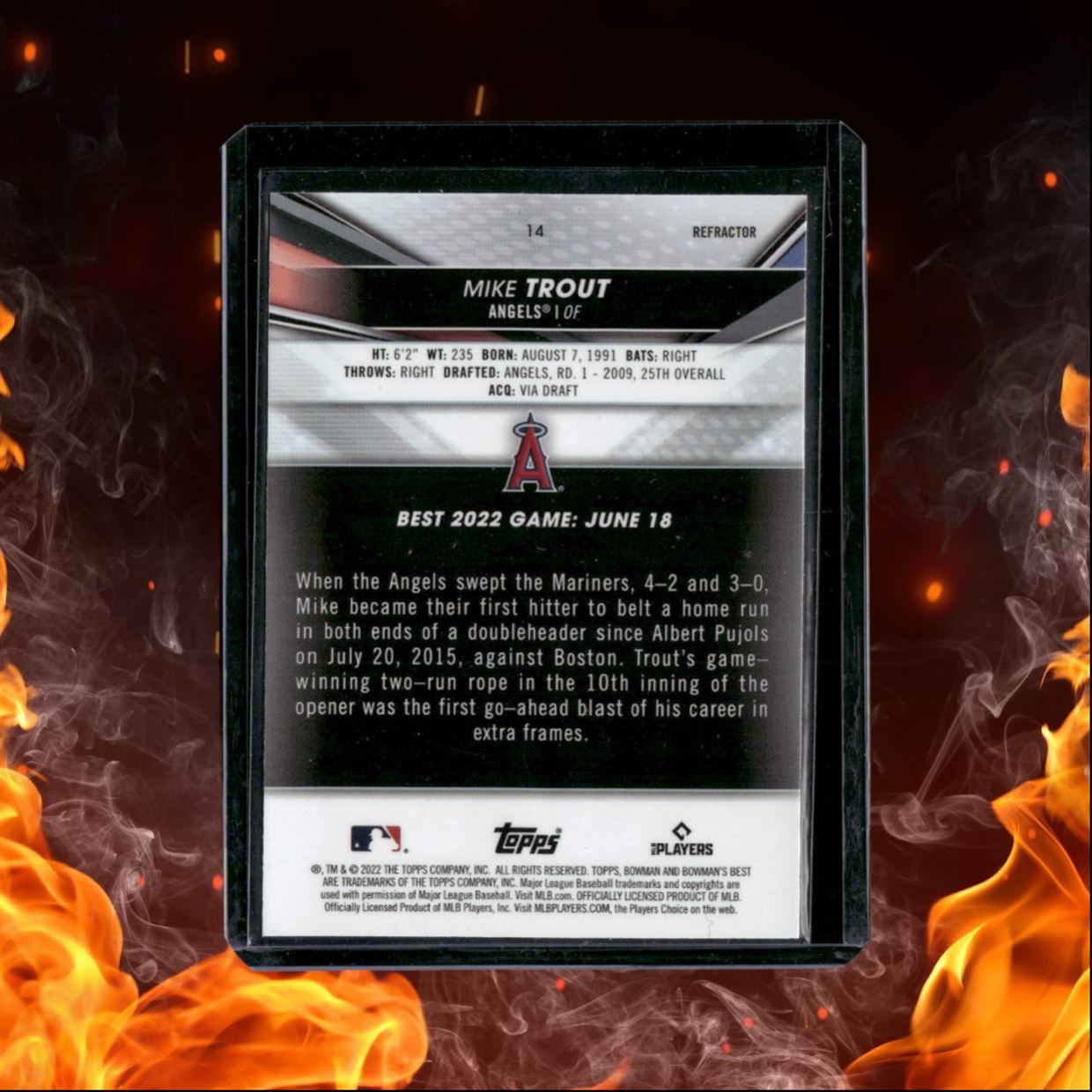 2022 Bowman's Best Mike Trout Refractor #14
