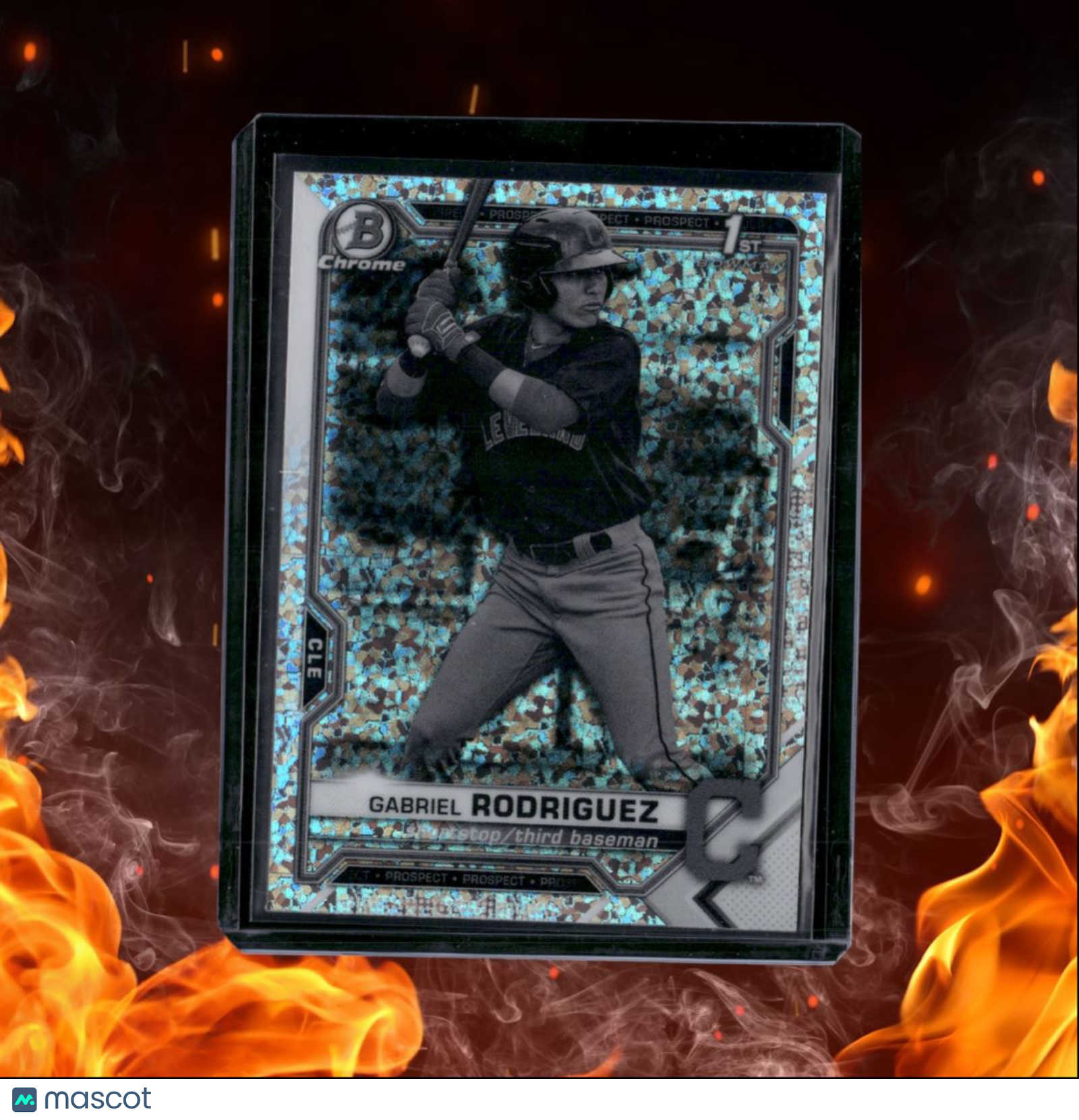 2021 Bowman Chrome Prospects Gabriel Rodriguez 1st Black & White Refractor