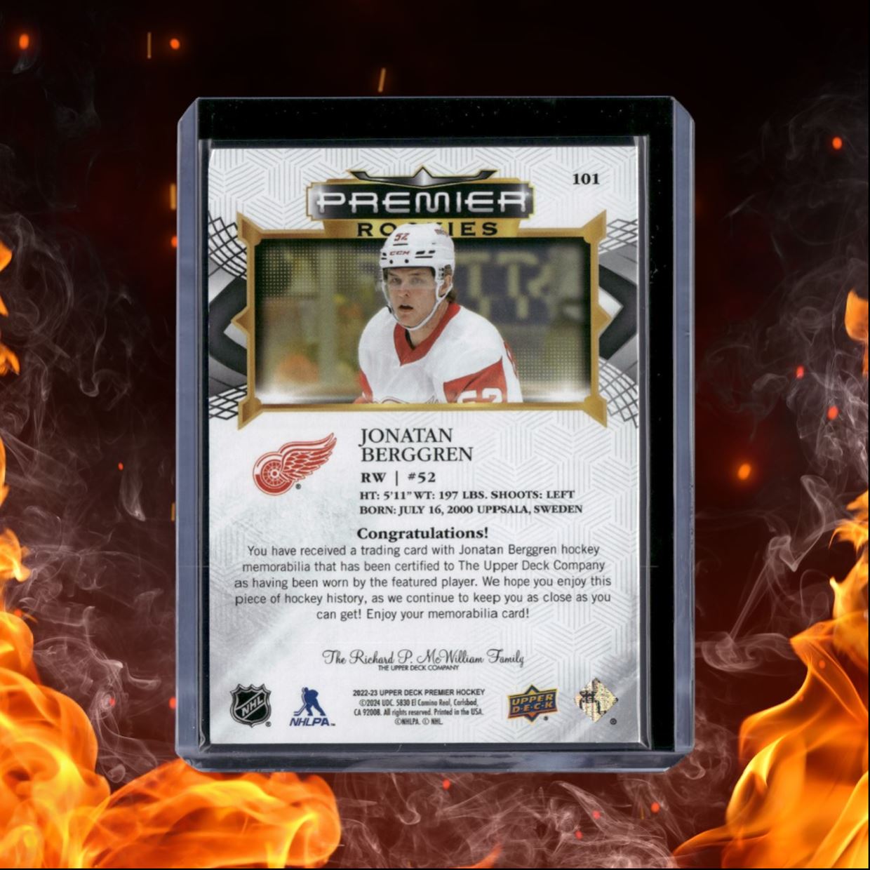 2024-25 Upper Deck Jonatan Berggren Jersey Rookie #101