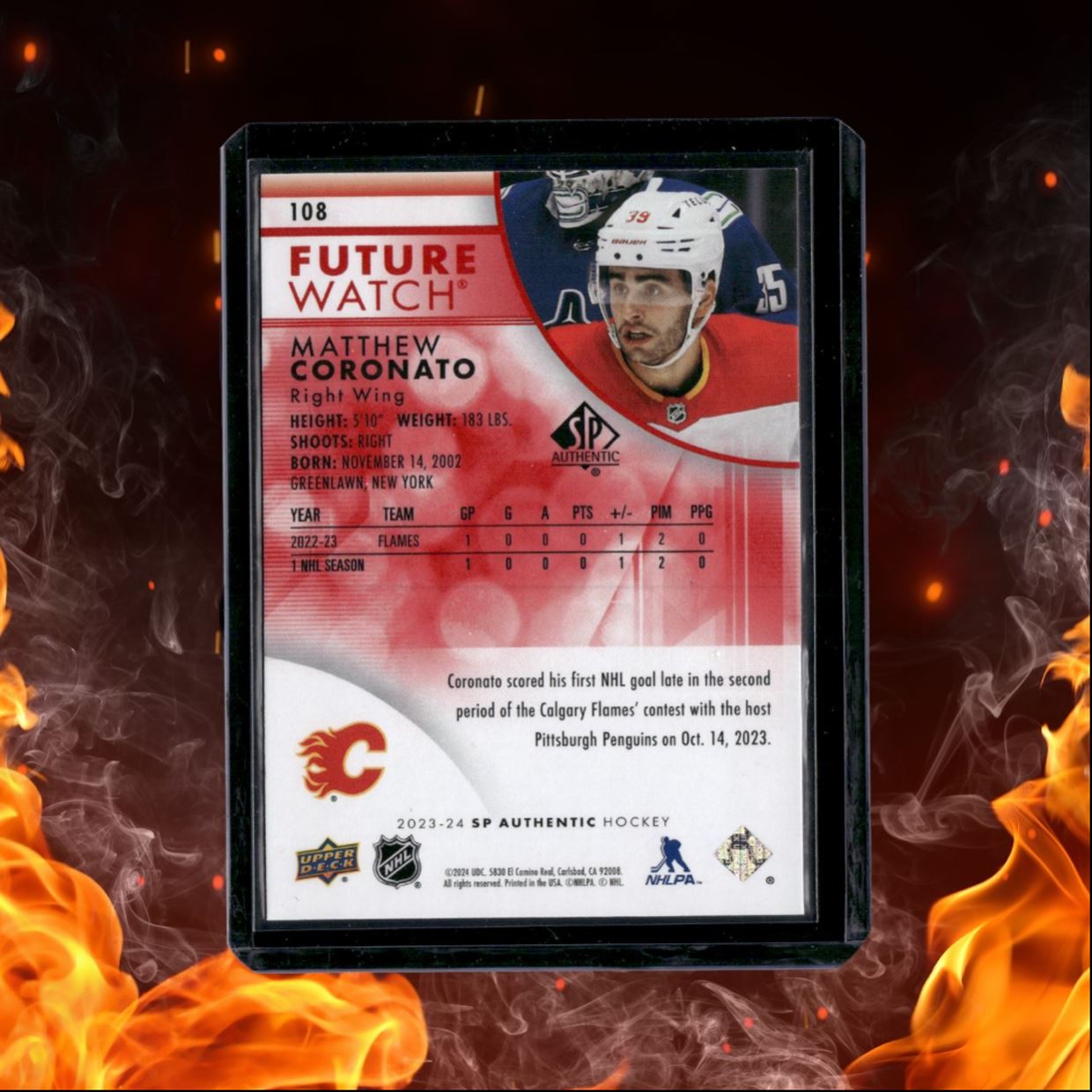 2023-24 SP Authentic Matthew Coronato Limited Red Rookie #108