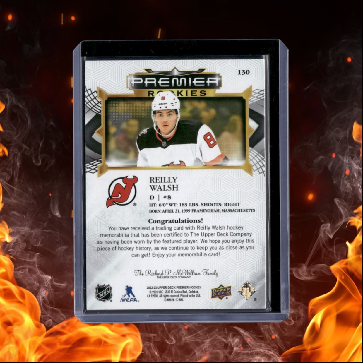2022-23 Upper Deck Premier Reilly Walsh Jersey (A) Rookie #130