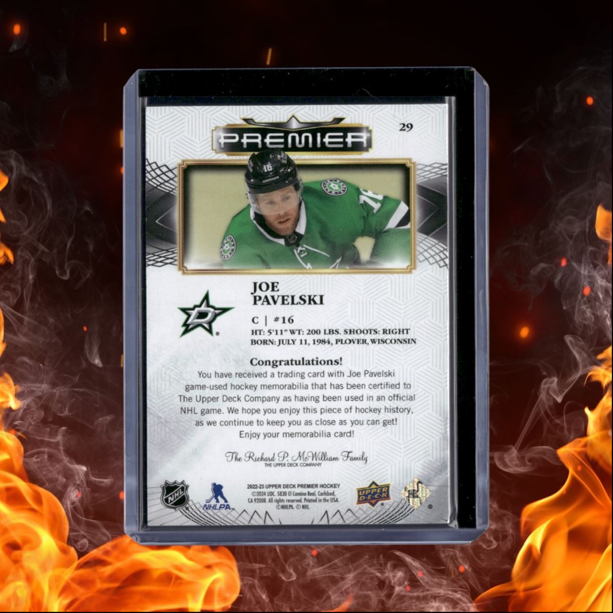 2022-23 Upper Deck Premier Joe Pavelski Jersey #29