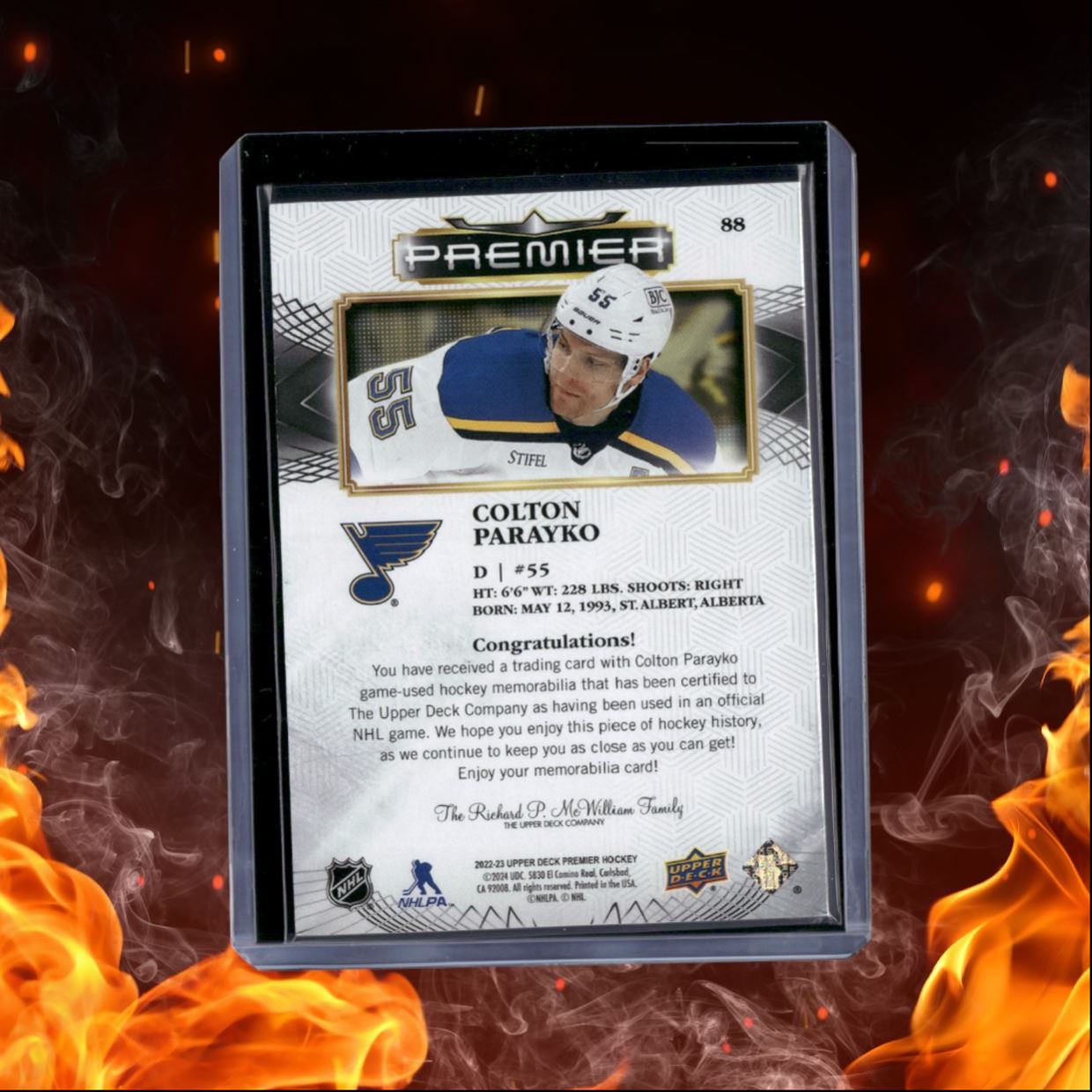 2022-23 Upper Deck Premier Colton Parayko Jersey #88
