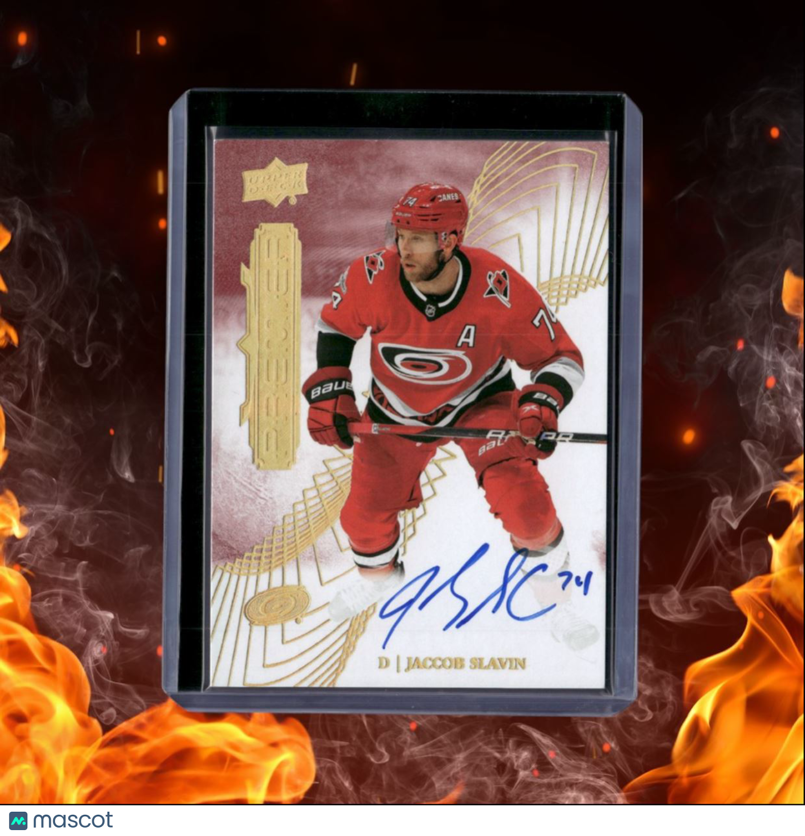 2022-23 Upper Deck Premier Jaccob Slavin Red Auto #72