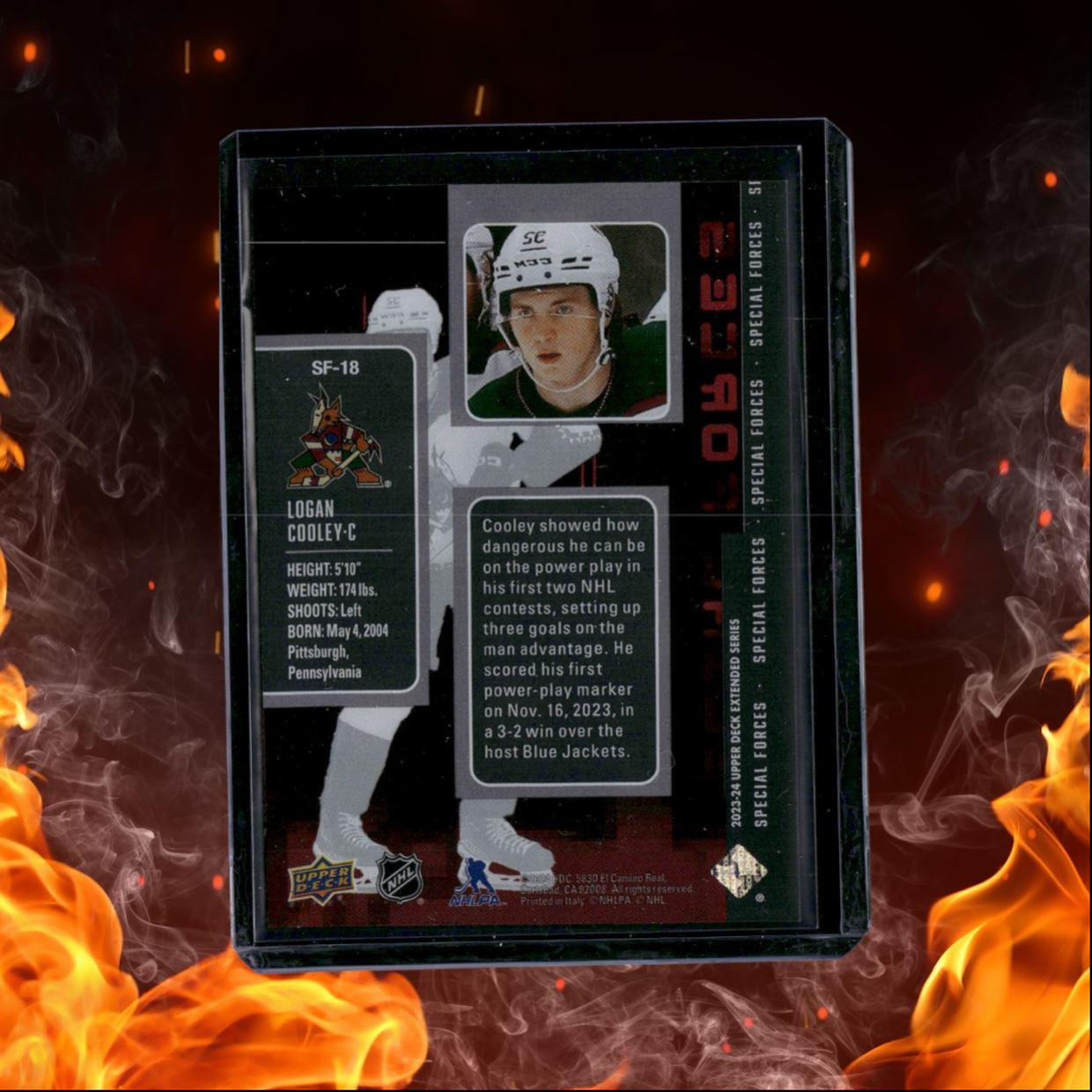 2023-24 Upper Deck Logan Cooley Special Forces SP Rookie #SF-18