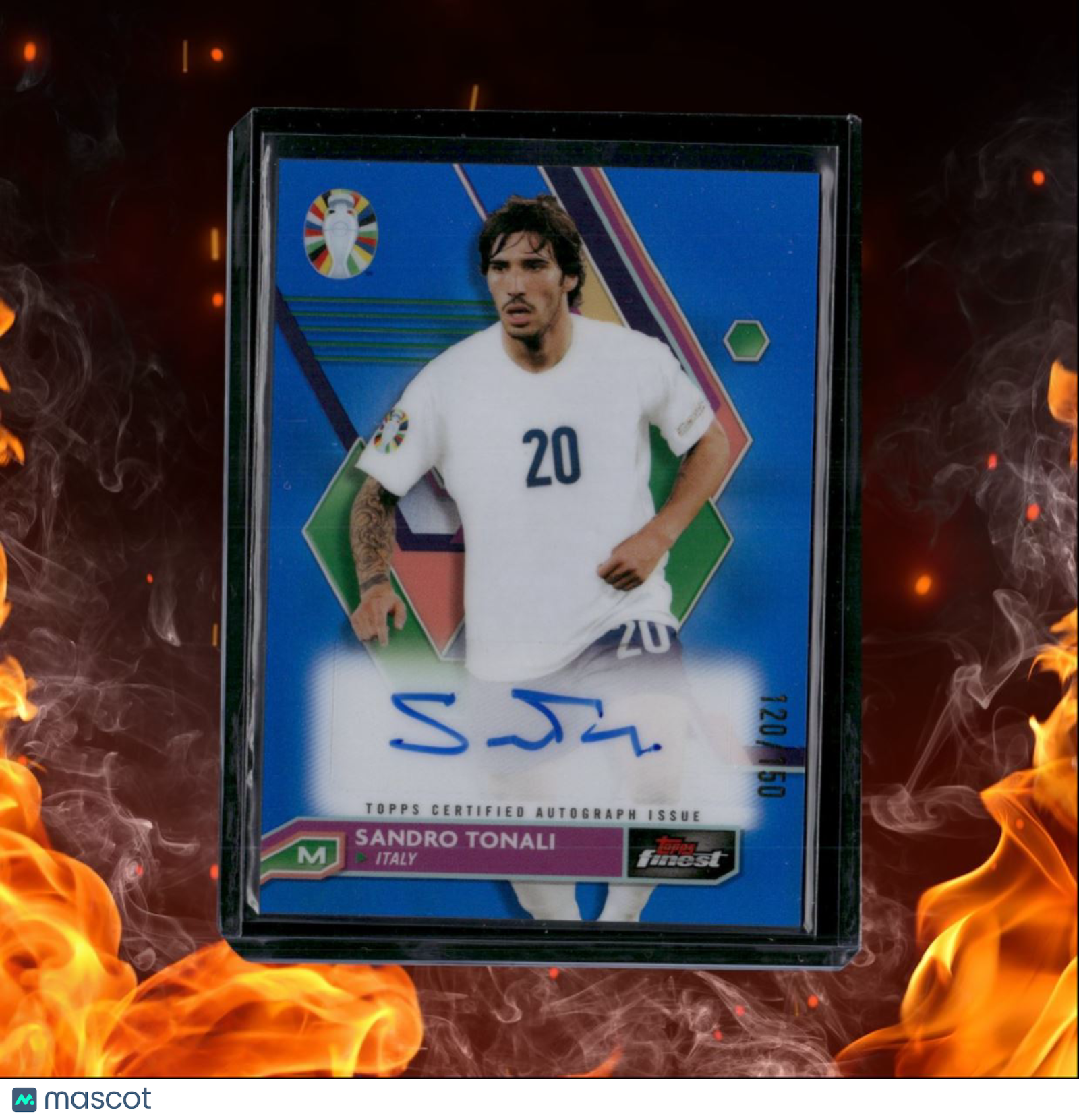 2023 Topps Finest Road to Euro Sandro Tonalli Blue Refractor Auto 120/150