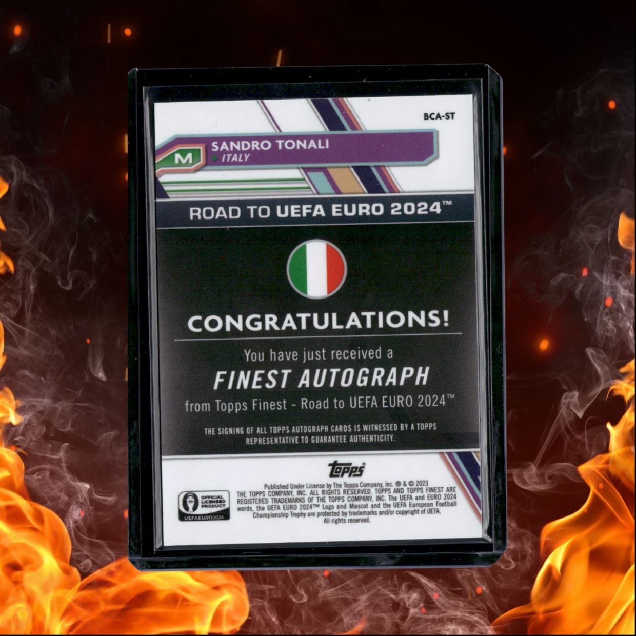2023 Topps Finest Road to Euro Sandro Tonalli Blue Refractor Auto 120/150
