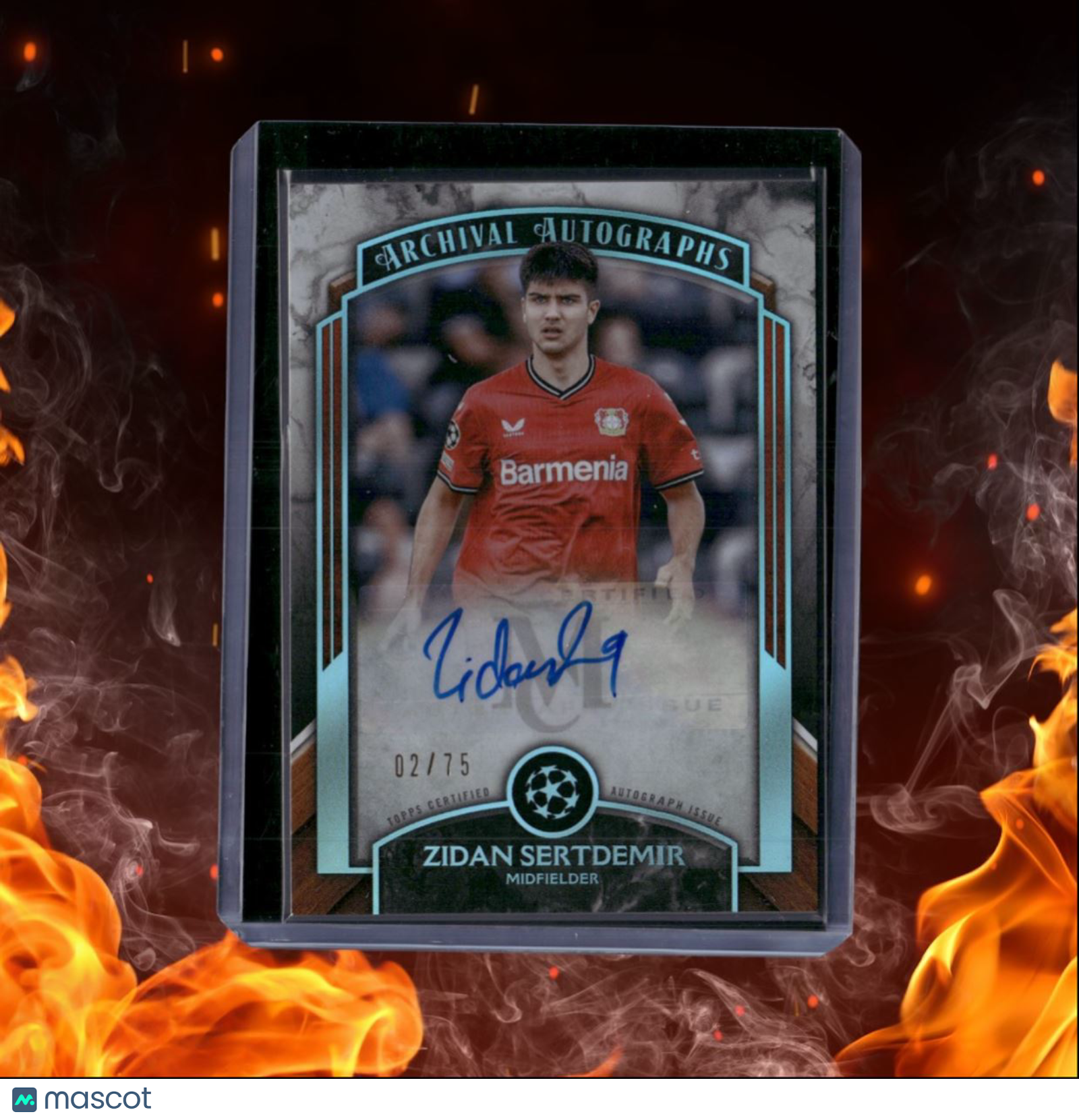 2022 Topps Museum Collection UEFA Zidan Sertdemir Archival Sapphire Blue Auto
