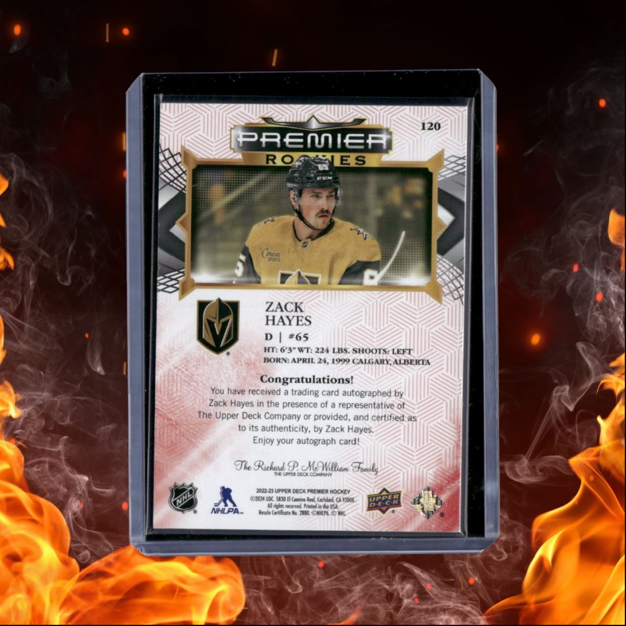 2022-23 Upper Deck Premier Pierre Engvall Red Rookie Auto #120