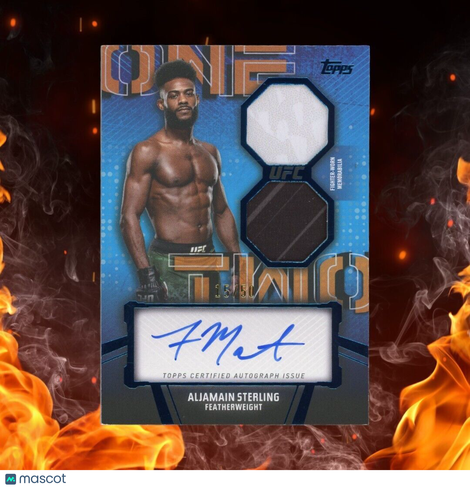2024 Topps UFC Knockout ALJAMAIN STERLING Relic Auto /25 "1-2" Combo Blue OTCASG
