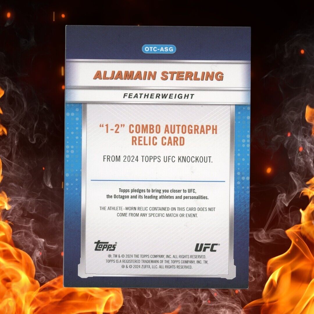 2024 Topps UFC Knockout ALJAMAIN STERLING Relic Auto /25 "1-2" Combo Blue OTCASG