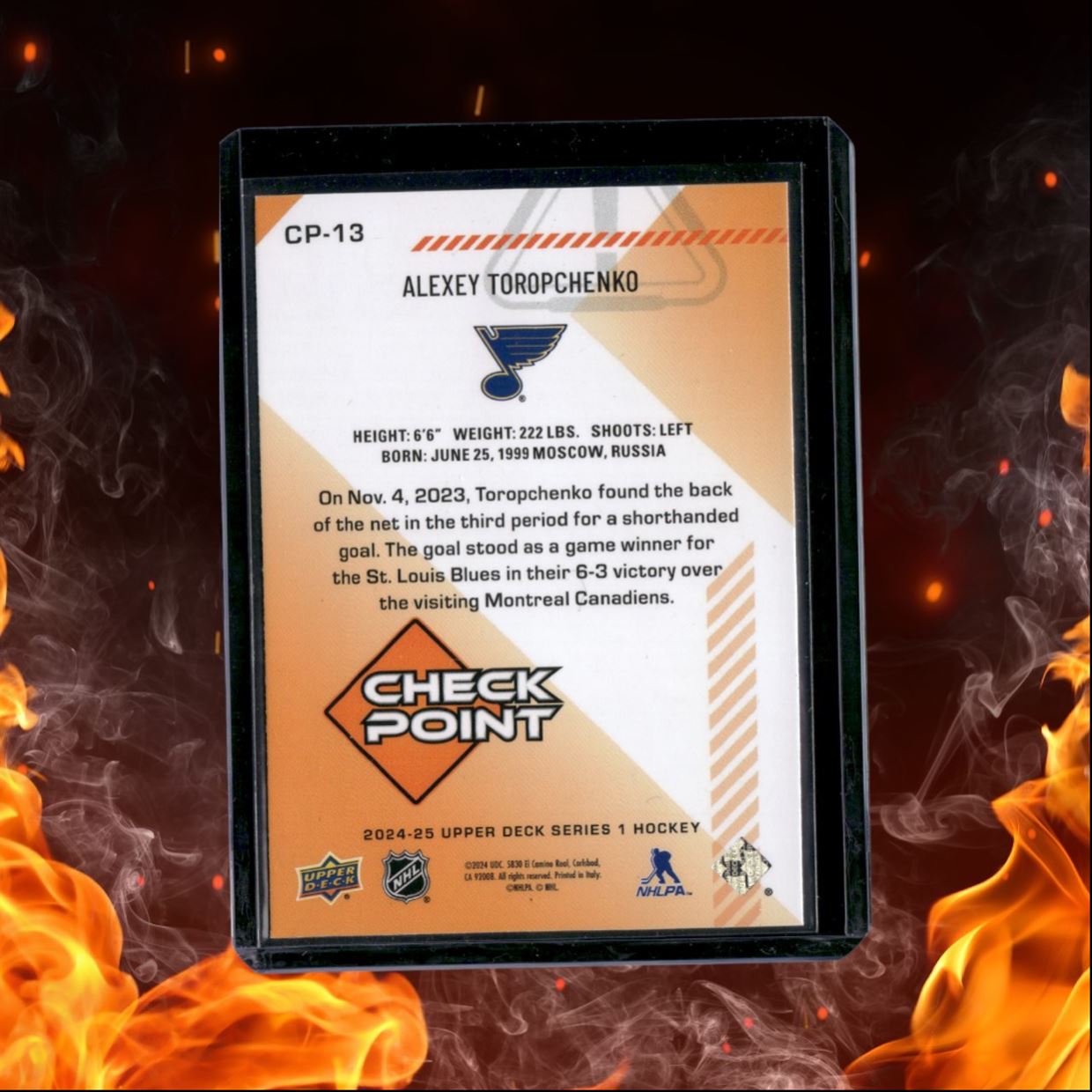 2024-25 Upper Deck Alexey Toropchenko Checkpoint Black SSP #CP-13
