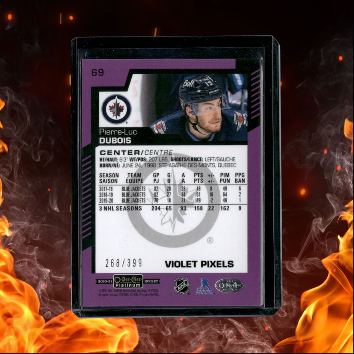 2020-21 O-Pee-Chee Platinum Pierre-Luc Dubois Violet Pixels 268/399 #69