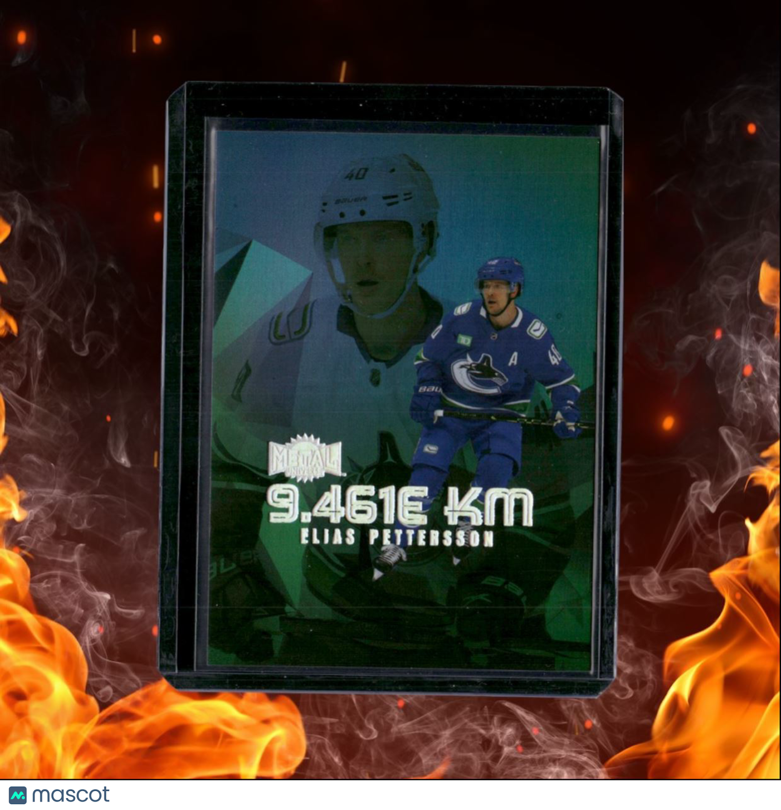 2023-24 SkyBox Metal Universe Elias Pettersson 9.461e KM #LY-25