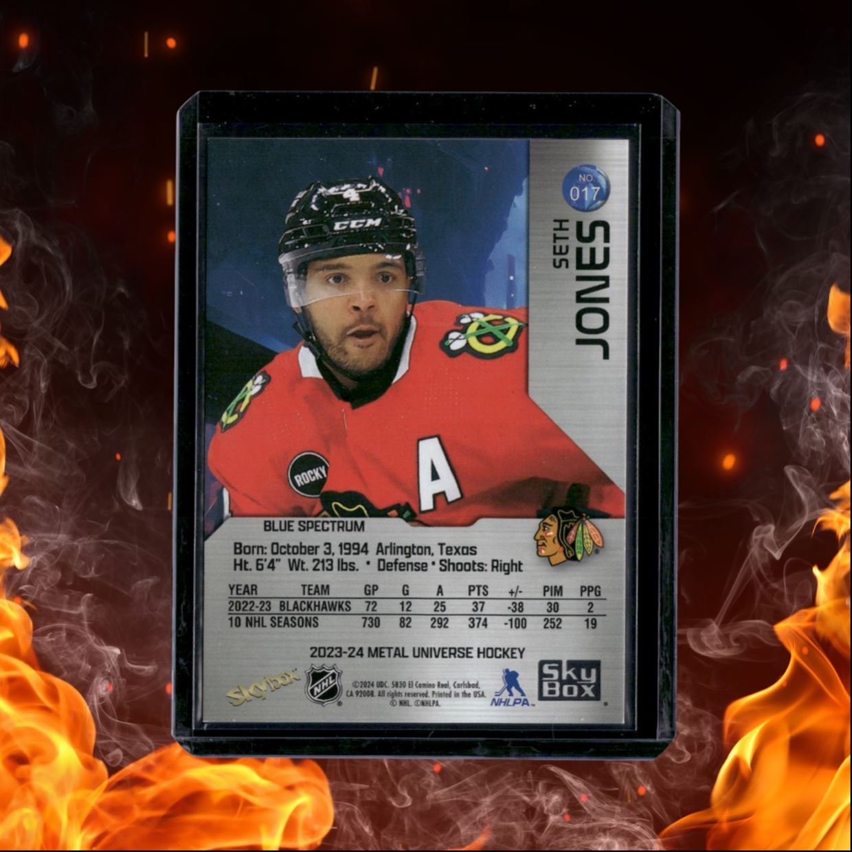 2023-24 Skybox Metal Universe Seth Jones Blue Spectrum #017