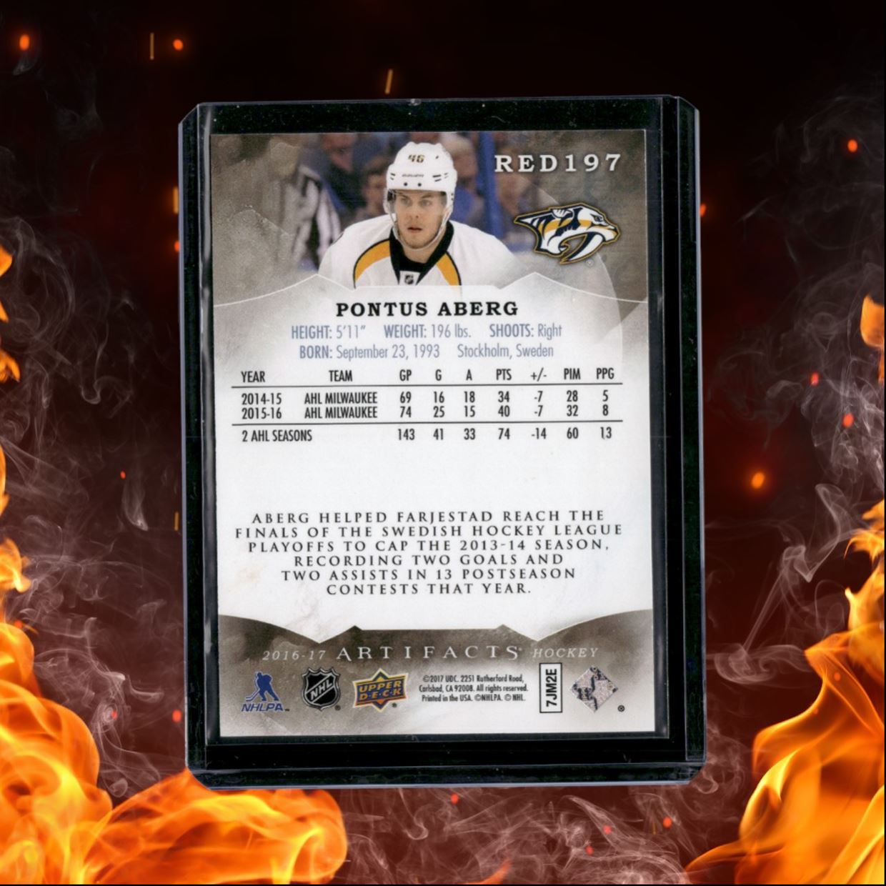 2017-18 Upper Deck Artifacts Pontus Aberg Rookie 204/799 #RED197