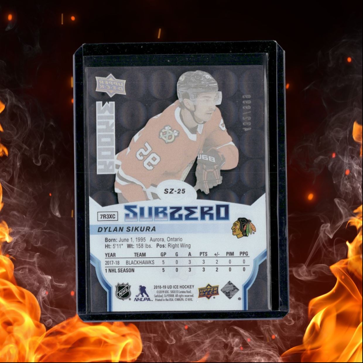 2018-19 Upper Deck Ice Dylan Sikura SubZero Rookie Auto 432/999 #SZ-25